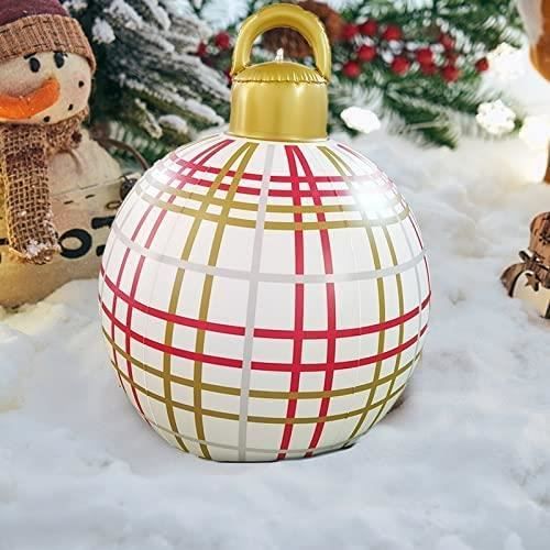 Boule de Noël Geante Gonflable Décoration Noel Exterieur en PVC