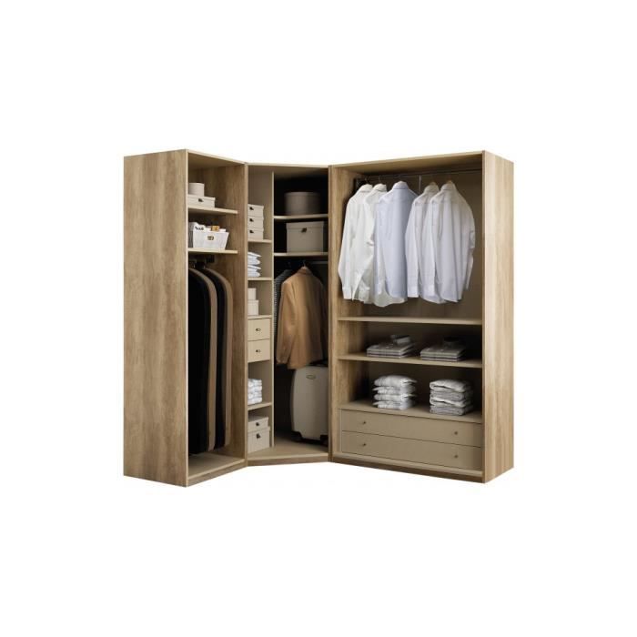 Dressing D Angle Ouvert Noyer 3 Elements Galla Achat Vente