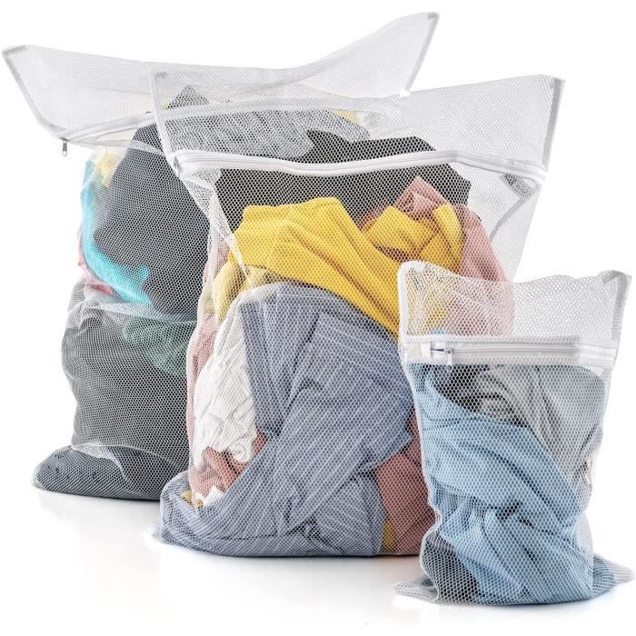 Trio Lot de 3 Sacs Filets à Linge en Tissu pour la Lessive, Sachet de ...