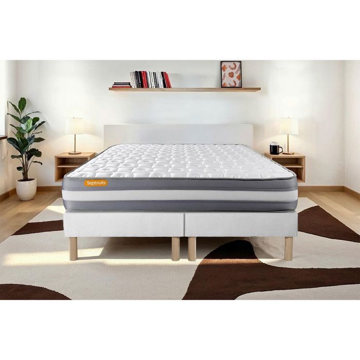 Matelas 160x200 Double Sommiers 80x200 Memo Plus Memoire De Forme Epaisseur 24 Cm 160 X 200 Cm Blanc Achat Vente Ensemble Literie Cdiscount