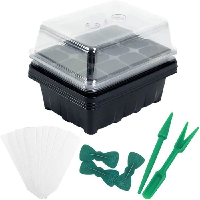 Plateaux Culture Microgreens Kit Germination 6 Pièces - Avec Dôme Humidité 3mm