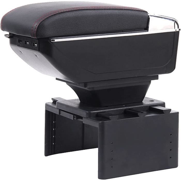Accoudoir Voiture Qirc Universel - Hauteur Réglable - Rangement Intégré - Noir
