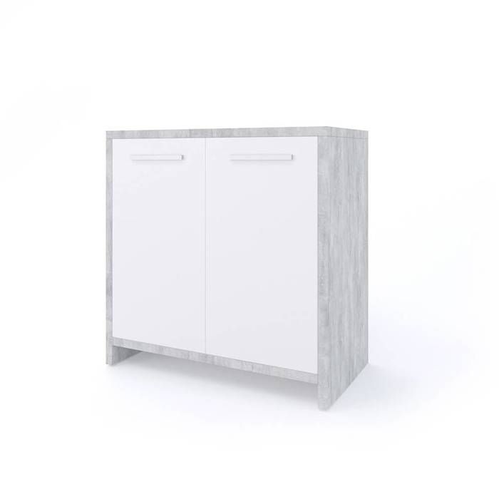 Meuble Sous Vasque Vicco Perry - 60x55,6x31,1 Cm - Béton Mat Et Blanc - Avec étagères, Rangement Salle De Bain - 6