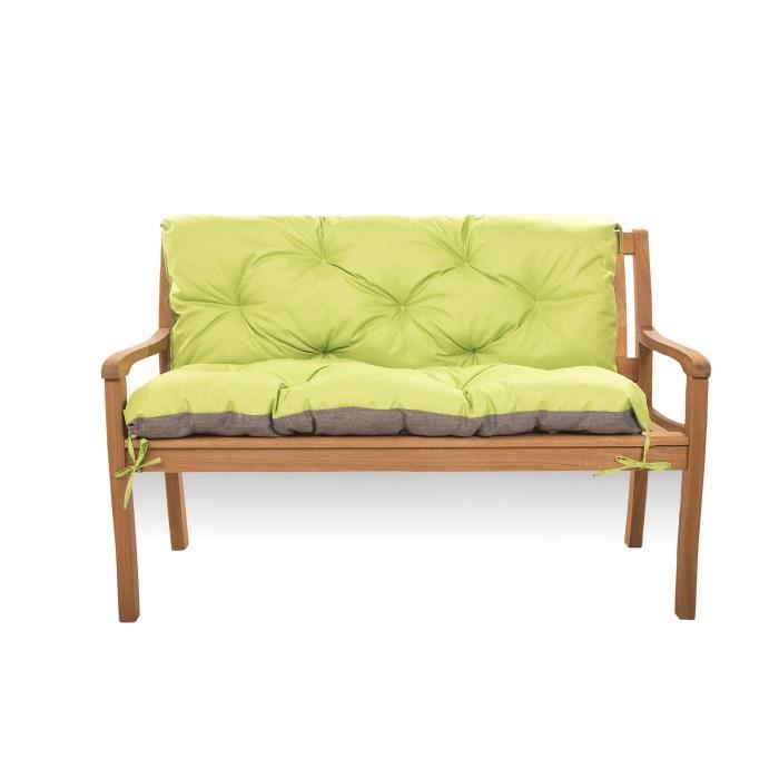 Coussins Pour Banc De Jardin - Dimensions 100x40 Cm - Remplissage Mousse - Tissu Polyester - Couleur Crème