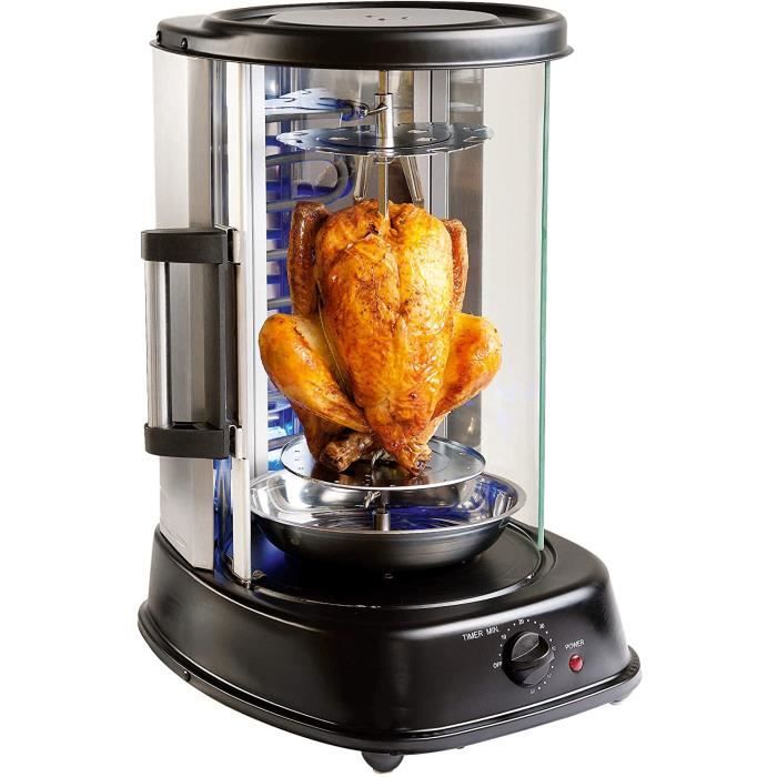 livoo dom323 grill vertical pour kebab poulet roti 2 5 kg brochettes rotissoire rotatif diffusion homogene de la chaleur 1500 cdiscount electromenager