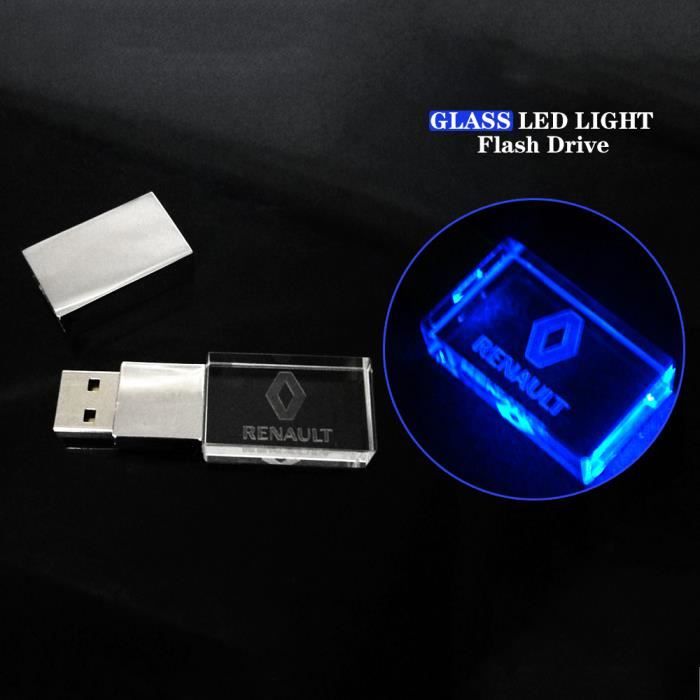 8 Go Cle Usb Pour Renault Logo De Voiture Bleu Lumiere Prix Pas