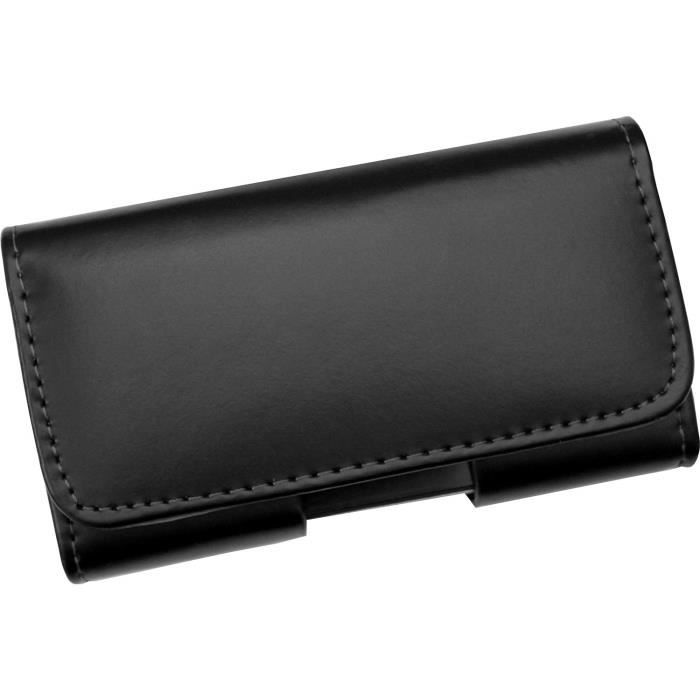 Étui Cuir Horizontal Pour IPhone X (2017) – Avec Boucle Ceinture, Noir, DFVmobile