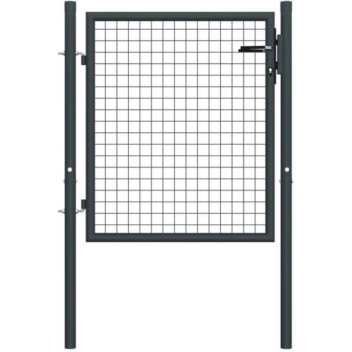 vidaXL Portail maille de jardin acier galvanisé 100x175 cm