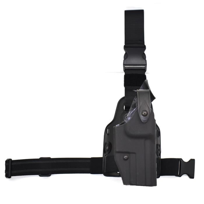 AGPTEK Holster De Cuisse Pistolet Jambe Droite Nylon Noir Réglable - Tactique Armée