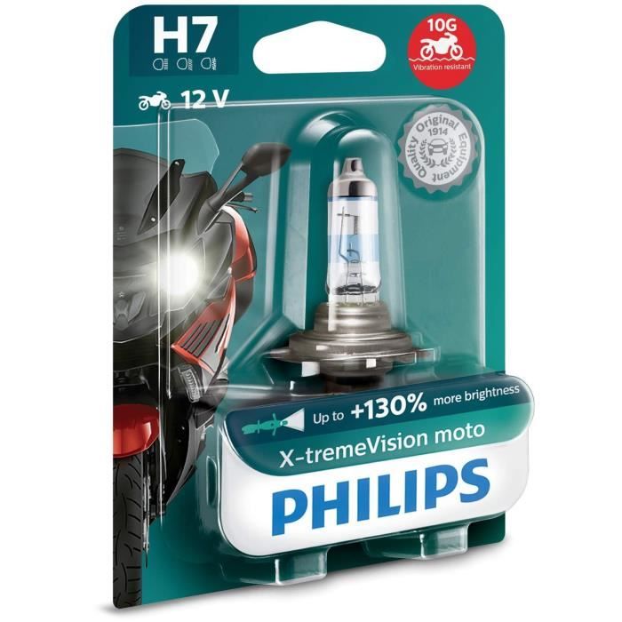 Philips 12972XV+BW X-Tremevision 130% H7 Ampoule de Phare de Moto, 1 Pièce