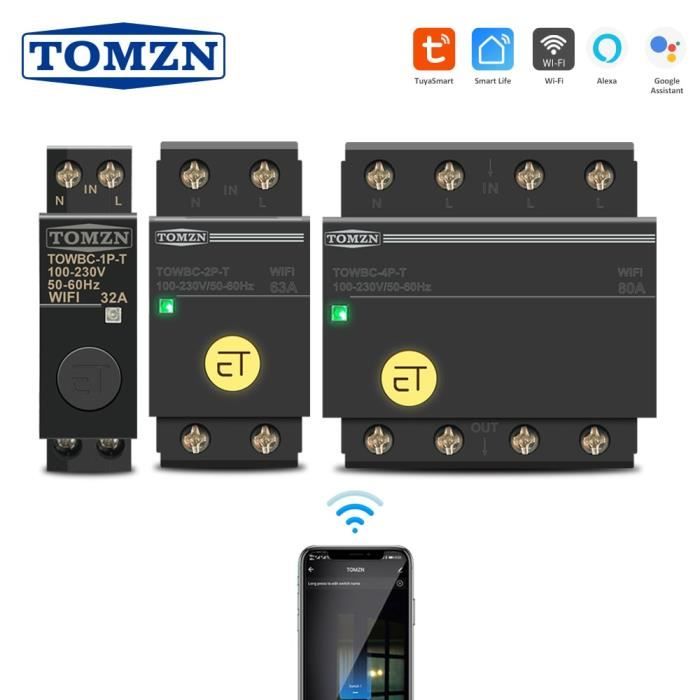 Acheter Disjoncteur Intelligent Wifi Tuya, télécommandes sans fil,  commutateur sur Rail Din, application pour téléphone portable