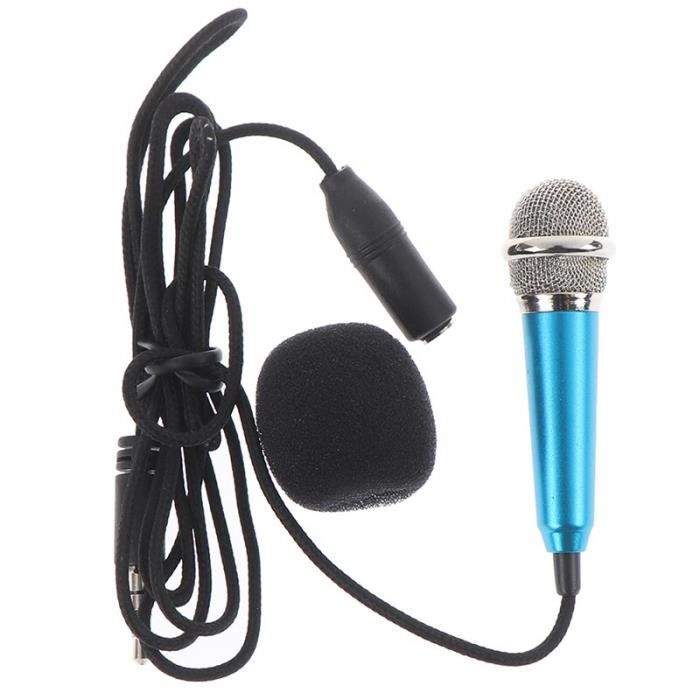 Microphone Chantant Mini 3.5 Mm Argenté - Karaoké Portable Avec Support - Pour Téléphone, Ordinateur - 7
