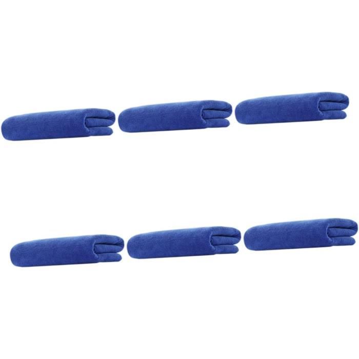 Lot De 6 Serviettes Microfibre Gaufrée Noire 16x16 Pouces – Pour Voiture, 400 GSM