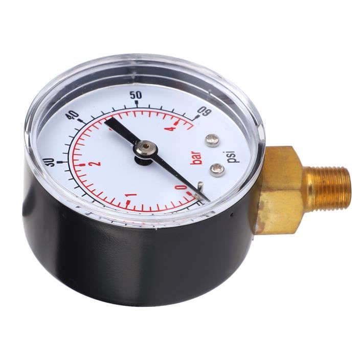 Jauge à Vide Avec Connexion Inférieure – Laiton, Plage -30-0 InHg, Filetage 1/8 BSPT, Pour Air, Eau, Gaz, Huile