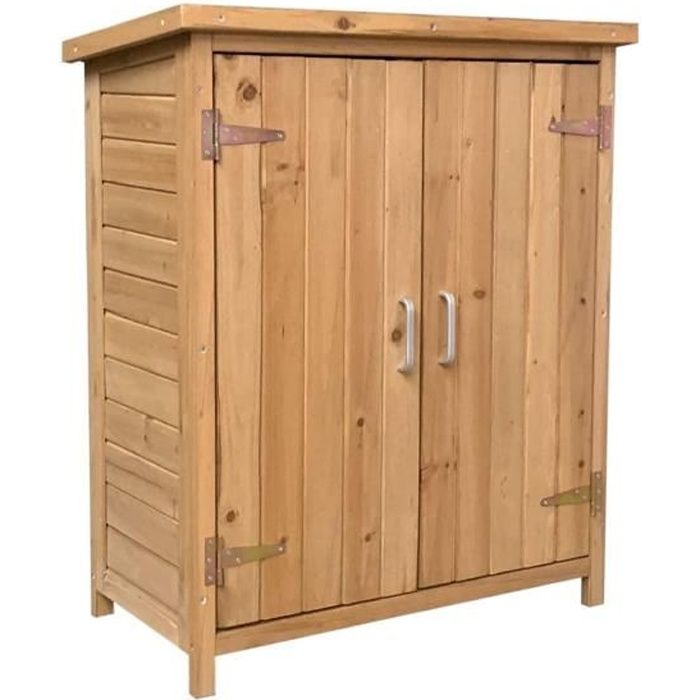 armoire de jardin rangement gardiun abby 40x75x90 cm en bois