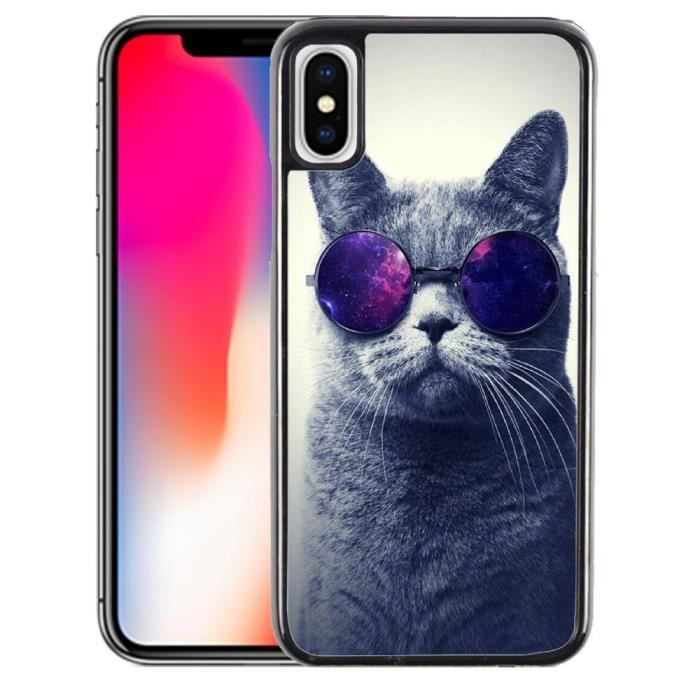Coque Iphone Xs Chat Lunettes Galaxie Achat Coque Bumper Pas Cher Avis Et Meilleur Prix Cdiscount