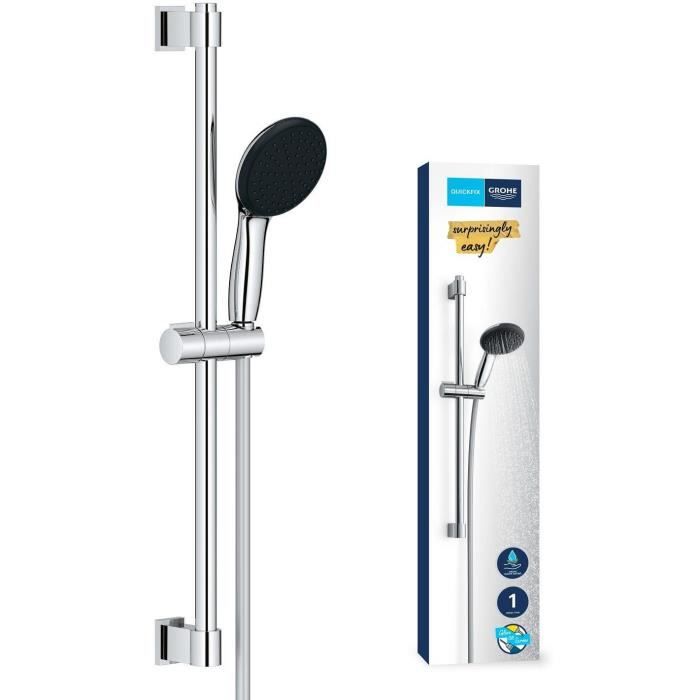 Ensemble de douche avec pommeau 1 jet barre 60cm et flexible 175m - GROHE Vitalio Start 110 27942001 - Economie deau - Chromé