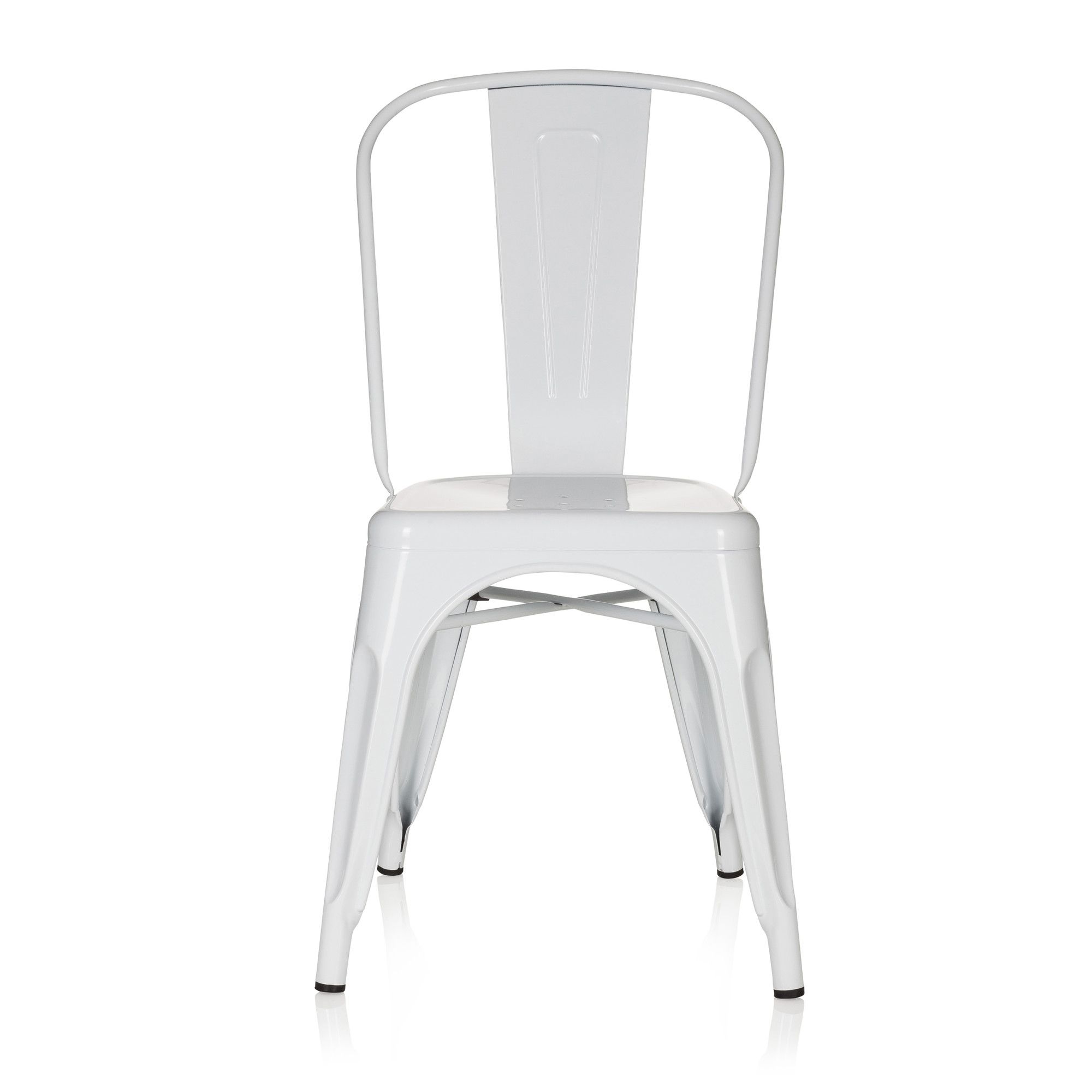 chaise bistrot en acier vantaggio comfort - hjh office - blanc - industriel - loft - intérieur