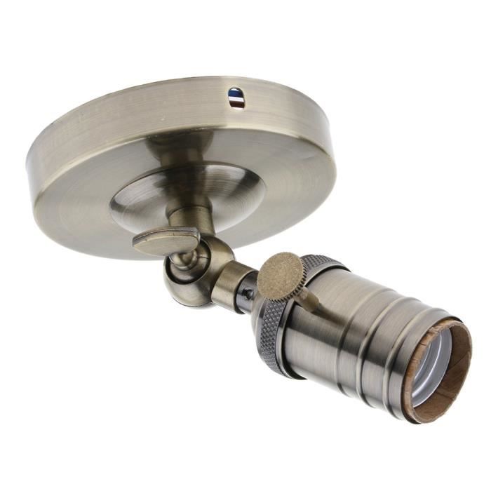 Support Douille E27 Zalati - Base Pour Ampoule LED, Céramique, Max 60W - Pour Mur Ou Plafond