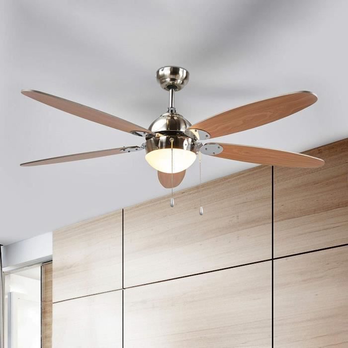 Lampenwelt ventilateur de plafond avec éclairage pour salon et salle à manger Levian Cdiscount
