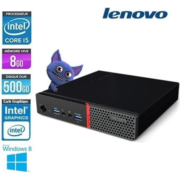 PC de bureau - Lenovo ThinkCentre M910Q Tiny - 8Go RAM - 240Go SSD