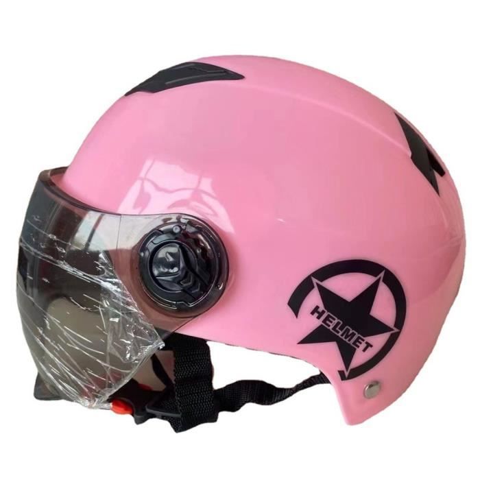 Casque Jet Moto Vintage Rétro – Demi-Casque Homologué ECE Avec Visière Pour Scooter, Chopper, Mobylette (Homme/Femme)