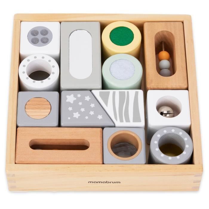 8 Outils Sensoriels En Bois Pour Enfants - Bac Sensoriel, Motricité Fine - Hêtre Poli - À Partir De 3 Ans