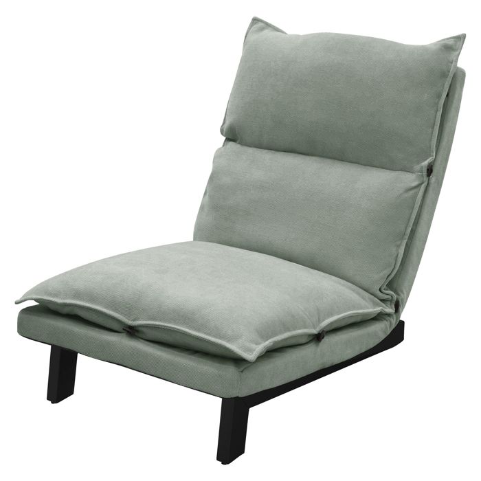 ML-Design Fauteuil Relax Vert En Lin, Structure D'Acier, Dossier Repose Pied Reglables Accoudoirs Rabattables Siege Rembourre Coussins Confortables Chaise Longue Lecture Avec Poches Laterales 89681197
