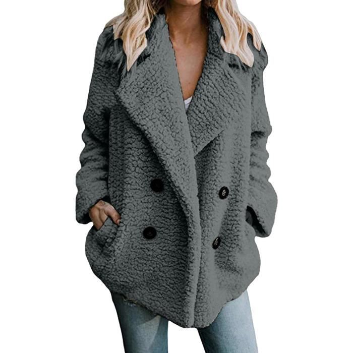Manteau gris foncé femme deals