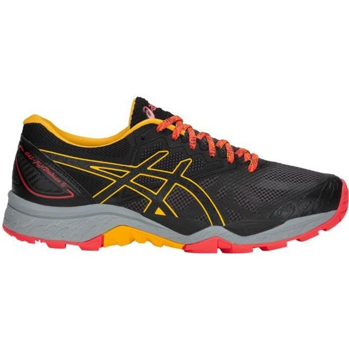Chaussures de running femme Asics Gel FujiTrabuco 6 Noir corail clair Regulier Running Cdiscount Sport