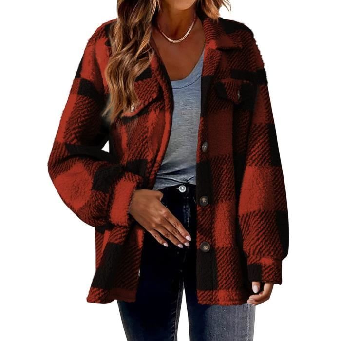 Veste a carreau rouge femme online
