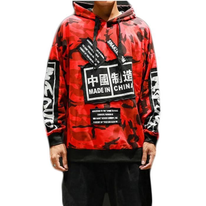 Sweatshirt homme Camouflage Street hip hop Sweatshirt capuche