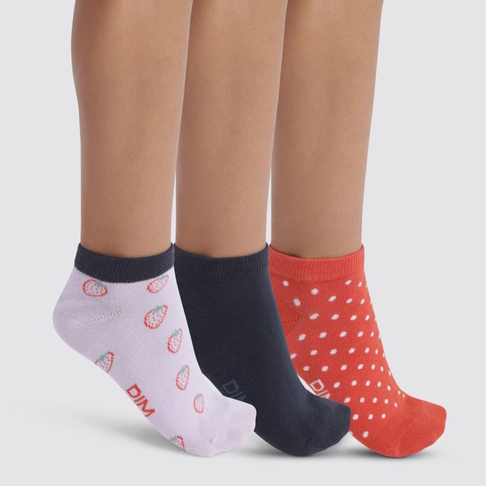 Chaussettes a motif DIM Coton Style Rouge Femme Enfant Rouge Cdiscount Pret a Porter