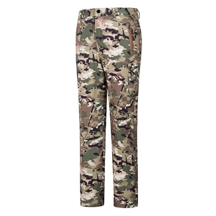 Acheter Pantalon tactique doublé polaire pour homme, imperméable, chaud,  Camouflage, militaire, Cargo, randonnée en plein air, ski, hiver