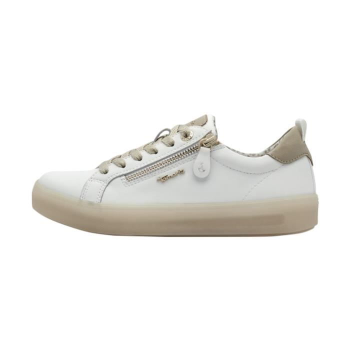 tamaris Basket Basse Cuir Tamaris - Blanc/Beige