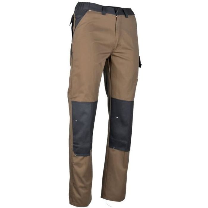 pantalon de travail |zéro métal| forgeron - châtaigne / gris foncé - 58