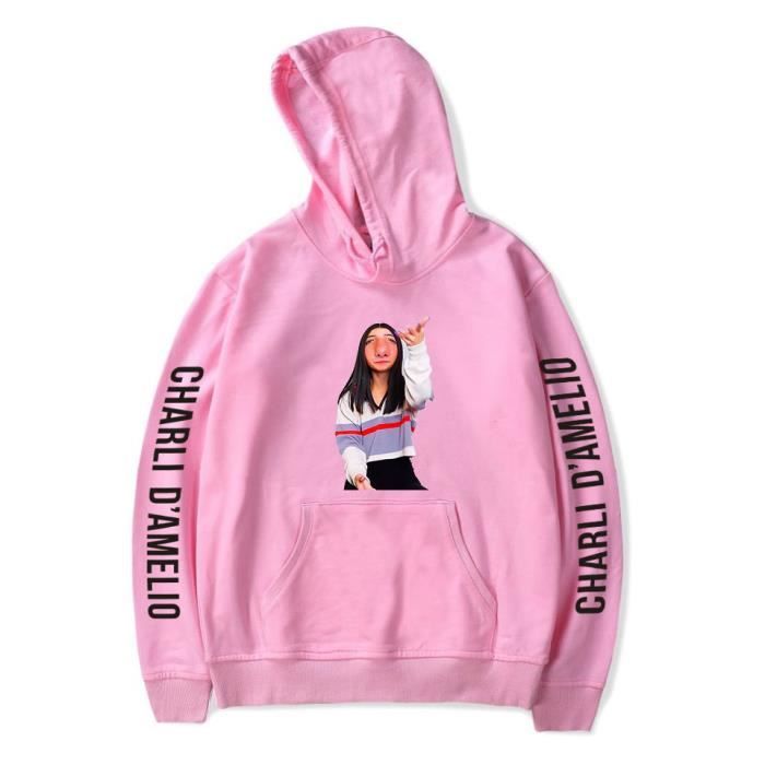 Imprimé Charli d/'Amelio Hommes Femmes Sweat-shirt Casual Pull Sweat