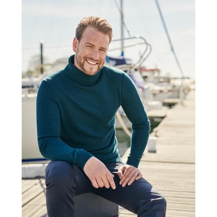 Col roulé homme bleu best sale