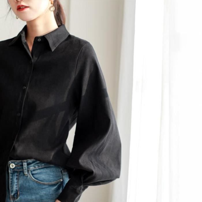 Chemise Femme Coton Ample Decontracte Confortable Mode Chic Populaire Nouveau noir Blanche Noir Cdiscount Pret a Porter
