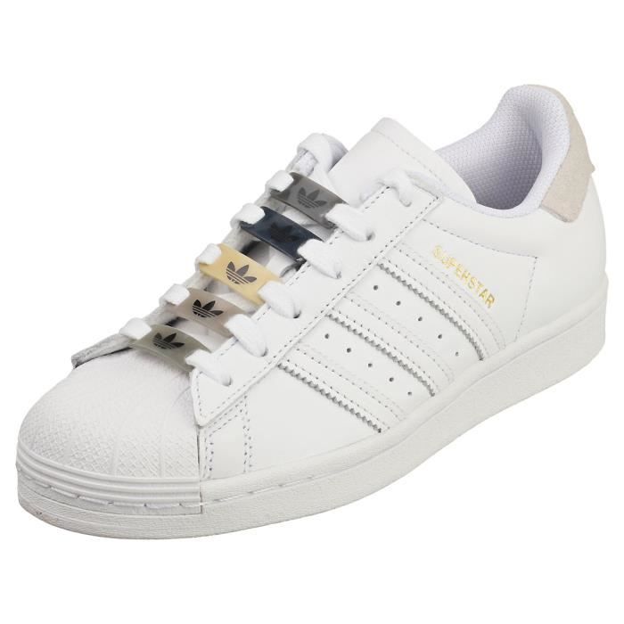 Baskets adidas SUPERSTAR Femme Blanc Boucle de serrage Blanc Cdiscount Chaussures