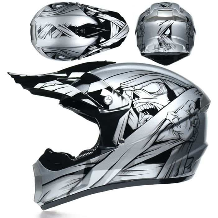 Casque Motocross Pro Pour Adultes Et Enfants - Casque Moto Tout-terrain Avec Lunettes, Gants Et Masque - Protection Renforcée - Taille S à XL