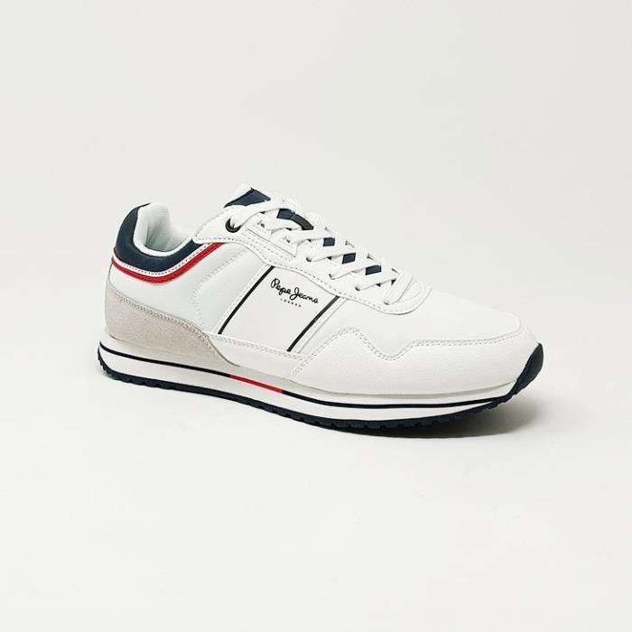 Basket Pepe Jeans Tour Club Basic Blanc Homme Lacets