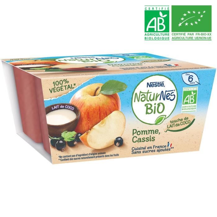 Nestle Naturnes Dessert Bebe Des 6 Mois Pomme Cassis Et Lait De Coco 4 Pots X 90 G Achat Vente Compote Dessert Fruite Nestle Naturnes Dessert Bebe Des 6