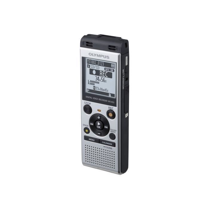 Olympus WS-852 - Enregistreur vocal - 250 mW - 4 Go - avec microphone Olympus Telephone Pickup TP-8 Reconditionné - Olympus reconditionné disponible sur Cdiscount Seconde Vie