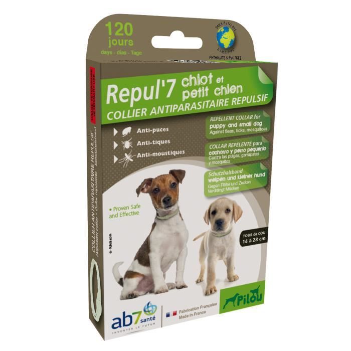 Meilleurs prix pour Collier Répulsif Antiparasitaire Anti Tique Anti Puce Anti moustique pour Chiot ou Petit Chien