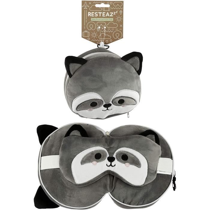 Puckator Coussin Voyage + Masque Relaxeazzz Henry La Loutre - Animaux Doux Pour Détente