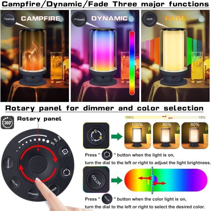 Veilleuse LED Taipow Tactile - 13 Couleurs, Télécommande, Rechargeable, Minuterie, Pour Chambre Et Bébé