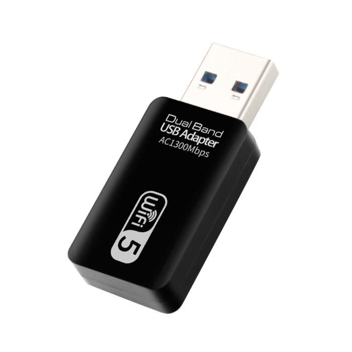 Clé WiFi USB 3.0 Ortiny AC1300Mbps - Double Bande 2.4G/5GHz - Antennes 5dBi - Compatible PC Windows/Mac