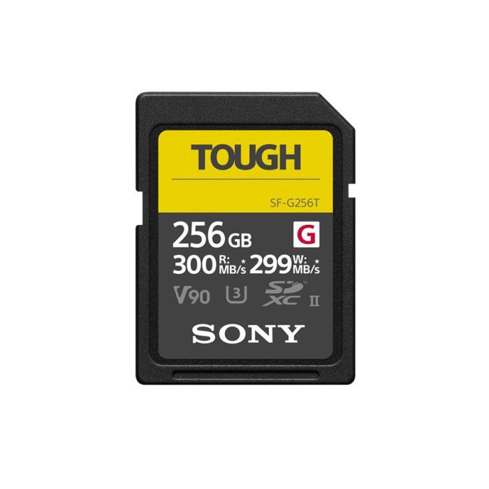 Carte mémoire SD - Sony - SF-G Séries Tough - 256GB - Vitesse décriture 299 Mo/s - Étanchéité IP68