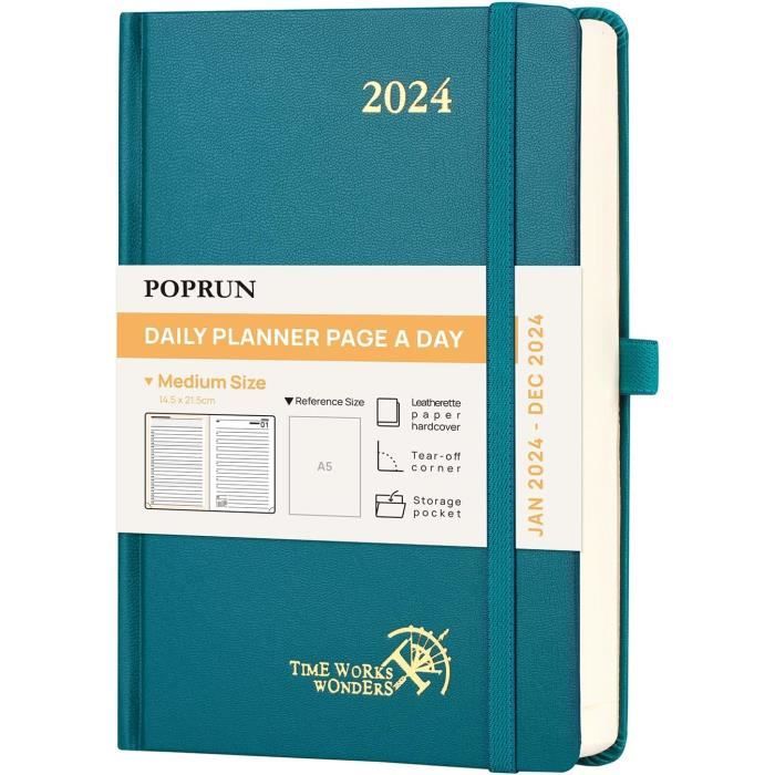 Agenda 2025-2026 POPRUN A5 - Giornaliera Rosa Chiaro, 1 Pagina Al Giorno, Carta 80 GSM - Foto 6